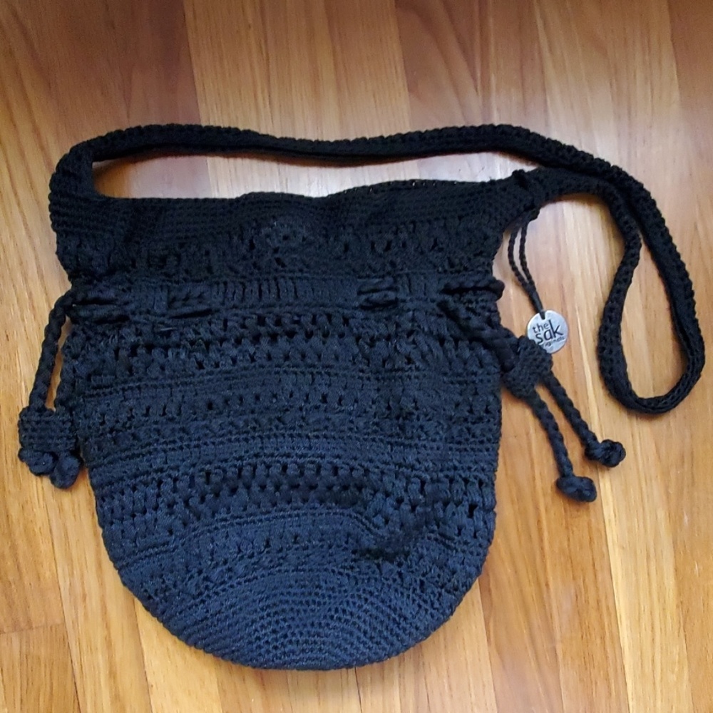 black crochet The Sak crossbody